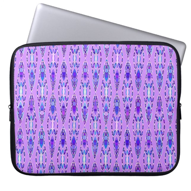 Tribal Batik - Lavender, Blue and Violet Laptop Sleeve (Framsidan)
