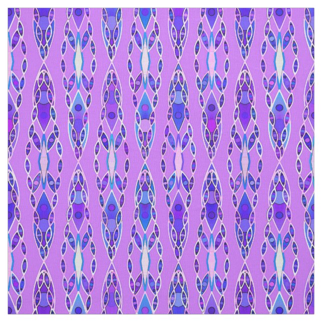 Tribal Batik - Lavender, Blue and Violet Tyg (Provkarta)
