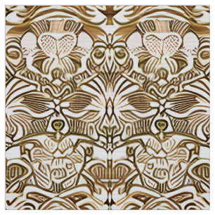 Tribal Batik Mönster i Coffee Brown och Beige Tyg