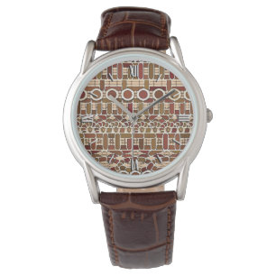 Tribal Batik - neutralter med jordtoner Armbandsur