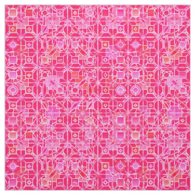 Tribal Batik - nyanser av fuchsisk rosa Tyg (Provkarta)