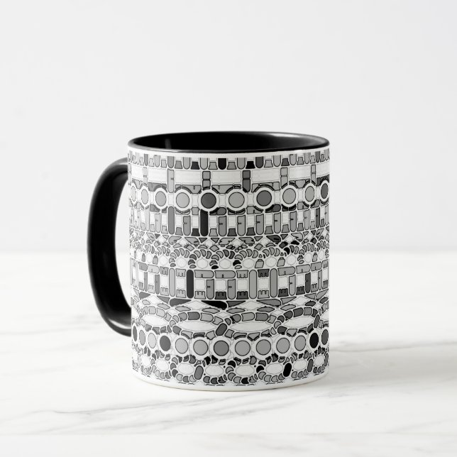 Tribal Batik - nyanser av grått Mugg (Framsida vänster)