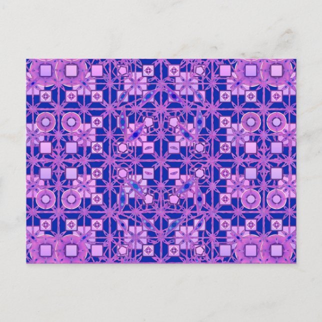 Tribal Batik - nyanser av lila Vykort (Framsida)