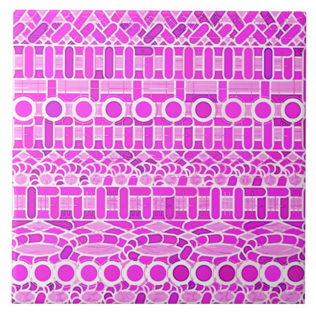 Tribal Batik - nyanser av orkidé och violett Kakelplatta (Framsidan)