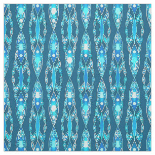 Tribal Batik - Ocean Blue och Aqua Tyg