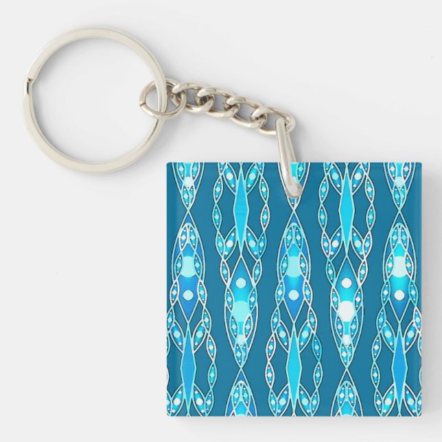 Tribal Batik - Oceanblå och Aqua (Framsidan)