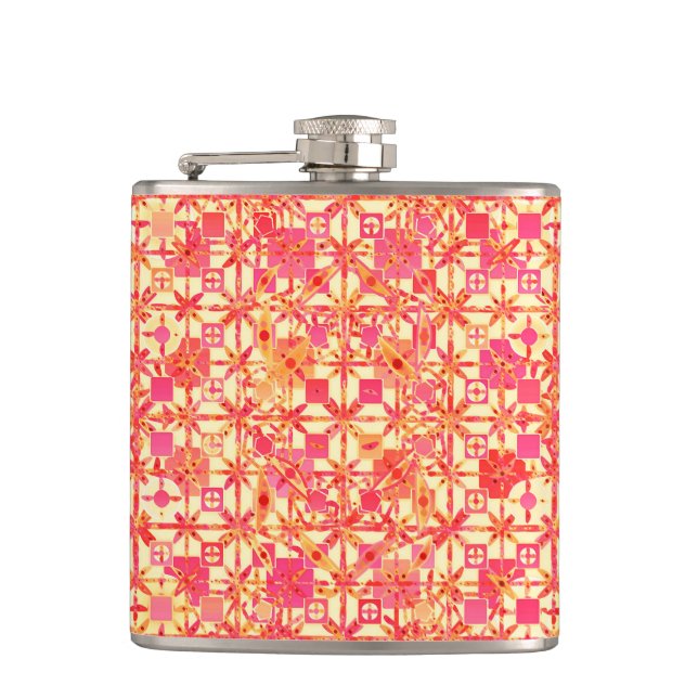 Tribal Batik - orange, rosa av korall och fuchsia Fickplunta (Framsidan)