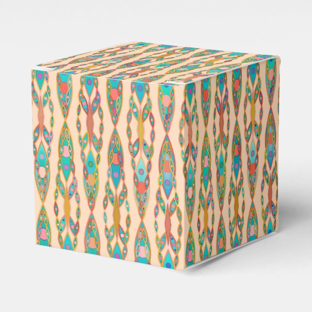 Tribal Batik - Persiko Rosa och turkos Presentaskar (Framsidan Sidan)