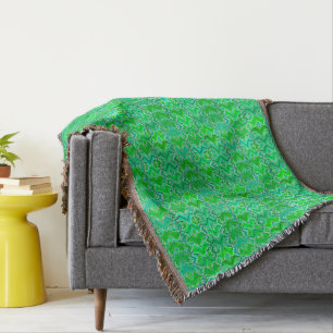 Tribal Batik Print, Jade Grönt och Lime Green Mysfilt