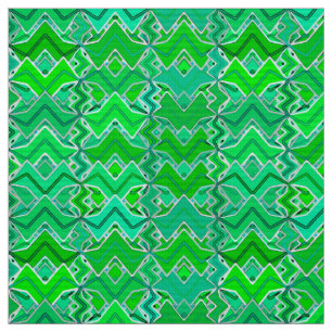 Tribal Batik Print, Jade Grönt och Lime Green Tyg
