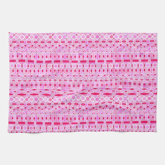 Tribal Batik - rosans nyanser Kökshandduk (Horisontell)
