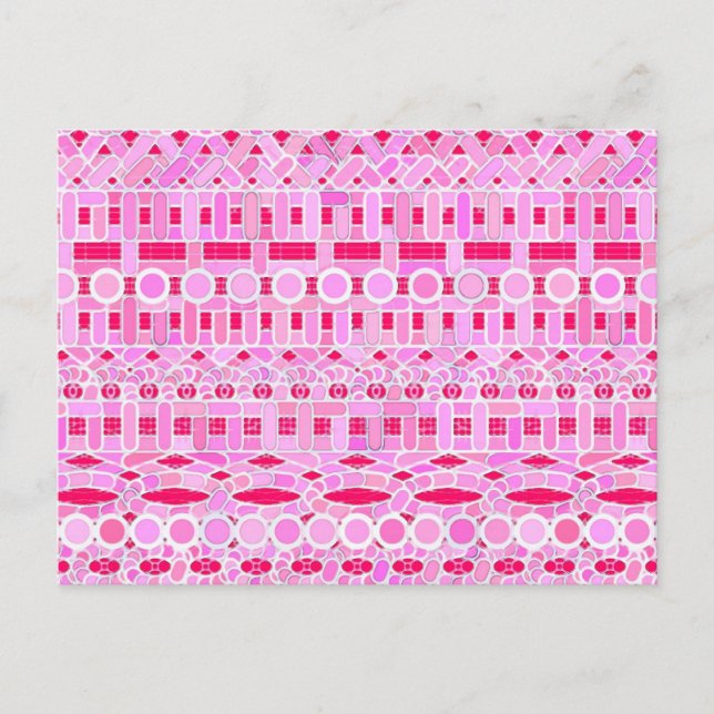 Tribal Batik - rosans nyanser Vykort (Framsida)