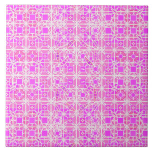 Tribal Batik - rosans och orkidéernas nyanser Kakelplatta