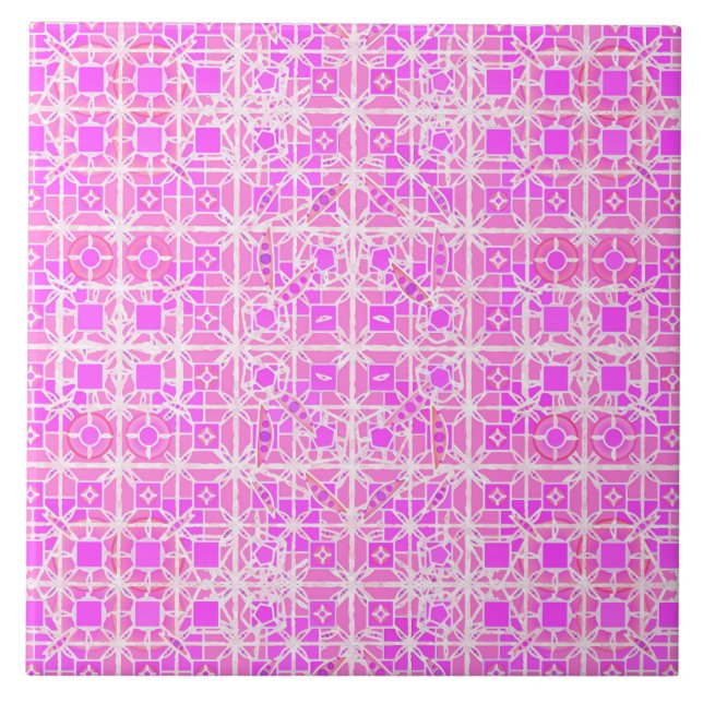 Tribal Batik - rosans och orkidéernas nyanser Kakelplatta (Framsidan)