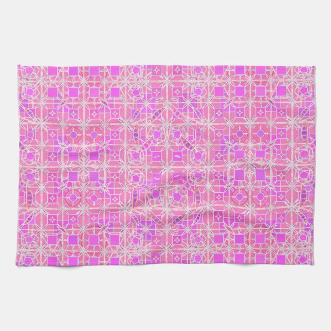 Tribal Batik - rosans och orkidéernas nyanser Kökshandduk (Horisontell)