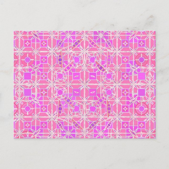 Tribal Batik - rosans och orkidéernas nyanser Vykort (Framsida)