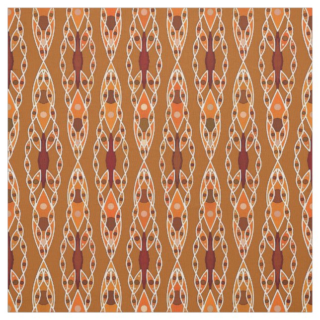 Tribal Batik - Rust, Terracotta och Beige Tyg (Provkarta)