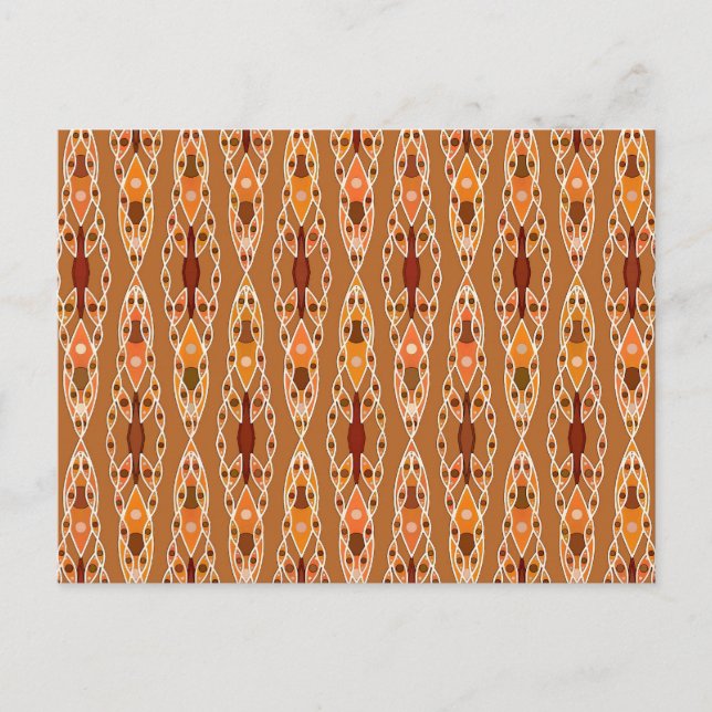 Tribal Batik - Rust, Terracotta och Beige Vykort (Framsida)