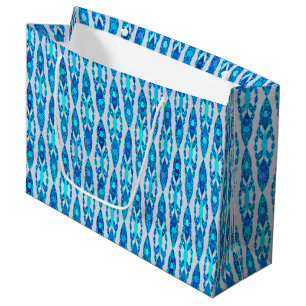 Tribal Batik - Sapphire Blue och Silver Grått