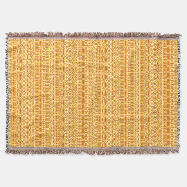 Tribal Batik - senap guld och orange Mysfilt (Framsidan)