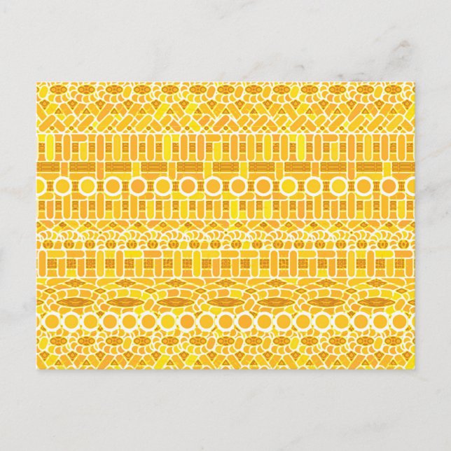 Tribal Batik - senap guld och orange Vykort (Framsida)