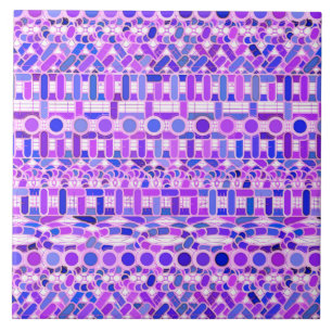 Tribal Batik - skuggor av violett lila Kakelplatta