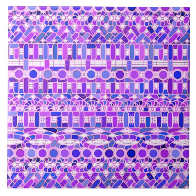 Tribal Batik - skuggor av violett lila Kakelplatta (Framsidan)