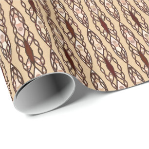 Tribal Batik - Tan, Mörk Brown och Cream Presentpapper