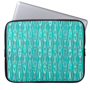 Tribal Batik - Turquise och Aquamarine Laptop Fodral