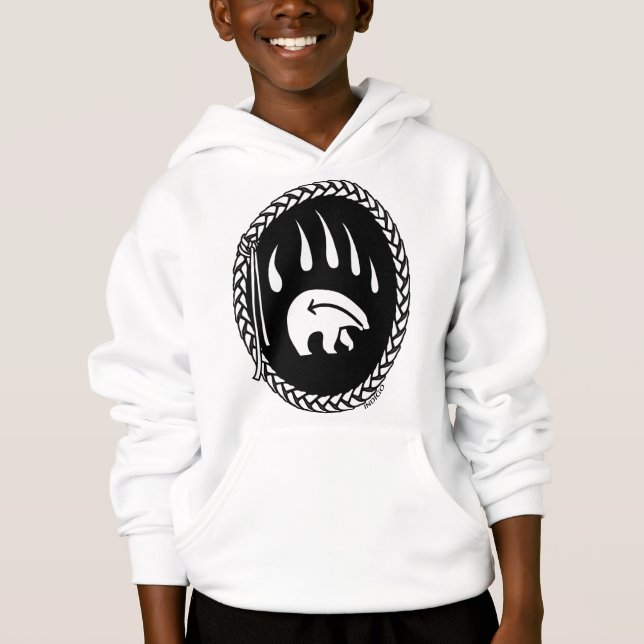 Tribal Bear Art Barn Sweatshirt Bear Klo Hoodie T Shirt (Framsida)