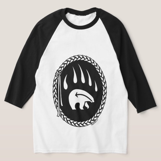 Tribal Bear Art Jersey Bear Klo Manar Shirts Tee Shirt (Laydown)