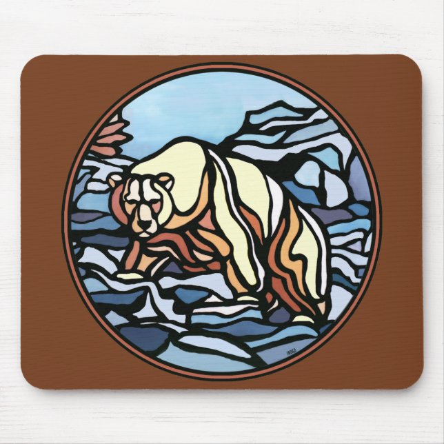 Tribal Bear Art Mousepad Native Wildlife Mousepad Musmatta (Framsidan)