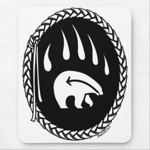 Tribal Bear Art Mousepad Snyggt Wildlife Mousepad Musmatta