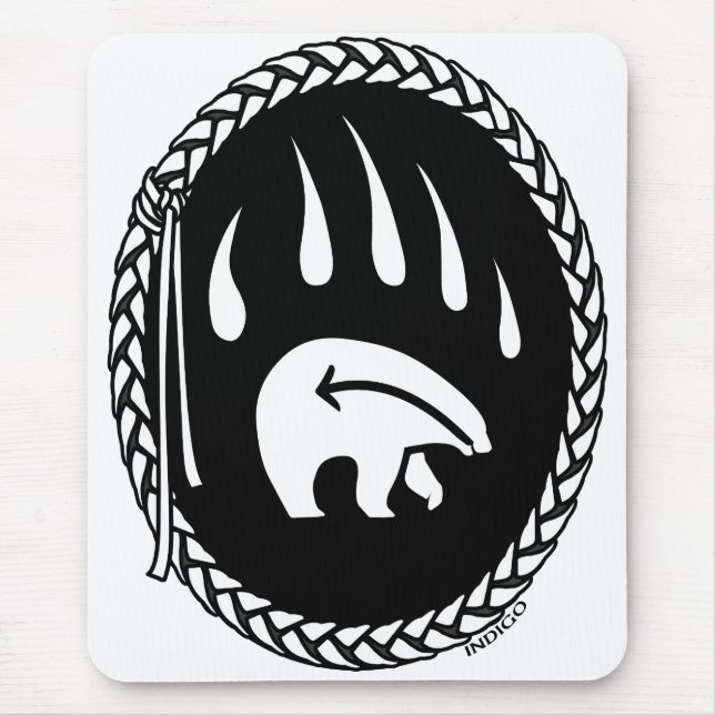 Tribal Bear Art Mousepad Snyggt Wildlife Mousepad Musmatta (Framsidan)