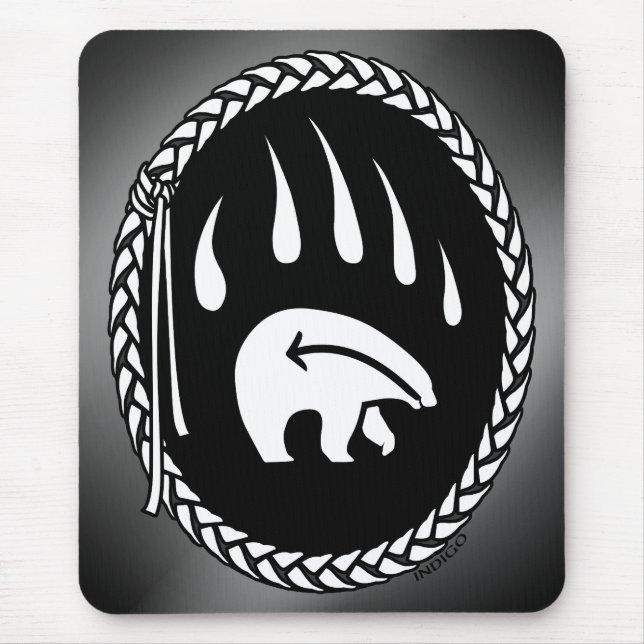 Tribal Bear Art Mousepad Snyggt Wildlife Mousepad Musmatta (Framsidan)