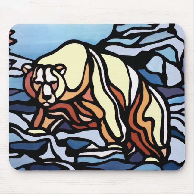 Tribal Bear Art Mousepad Snyggt Wildlife Mousepad Musmatta (Framsidan)