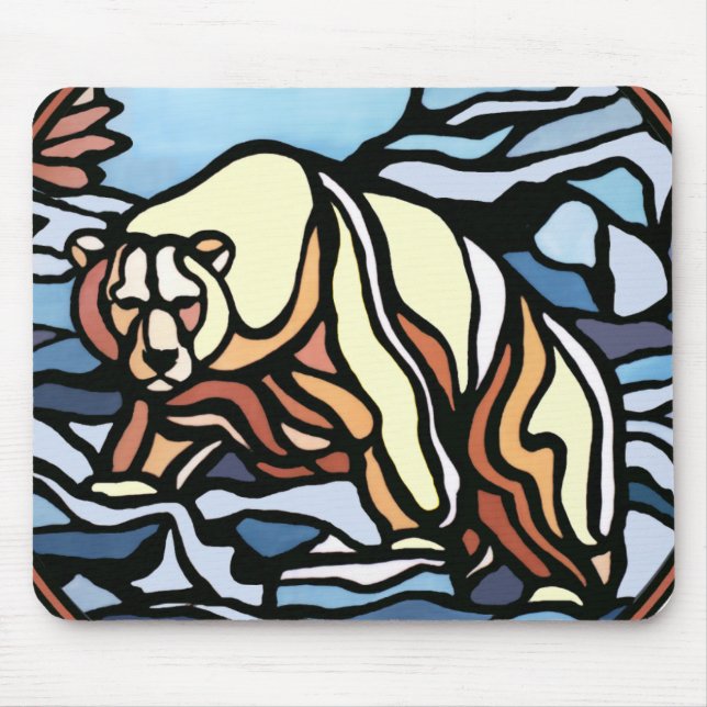 Tribal Bear Art Mousepad Snyggt Wildlife Mousepad Musmatta (Framsidan)