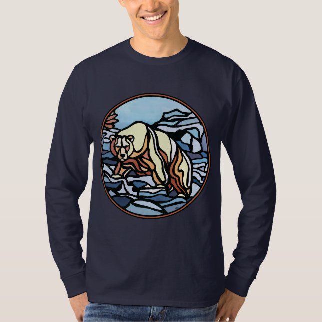 Tribal Bear Art Shirt Polar Bear Manar Shirt Tee (Framsida)