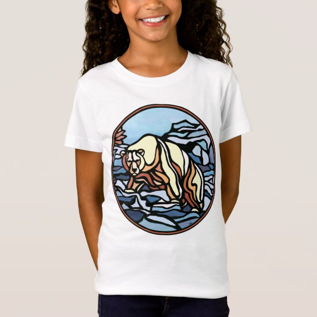 Tribal Bear Girl's T-shirt Polar Bear Barn tröja (Framsida)