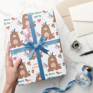 Tribal Bear Grattis på födelsedagen Presentpapper