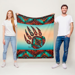 Tribal Bear Tass Fleece Blanket