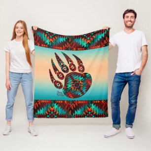 Tribal Bear Tass Fleece Blanket