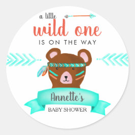Tribal Bear | Vild 1 babyskal Runt Klistermärke