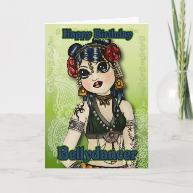 Tribal Belly Dance Birthday Card Kort (Framsida)