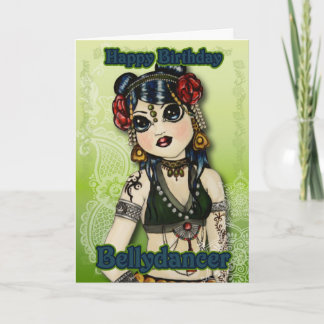 Tribal Belly Dance Birthday Card Kort