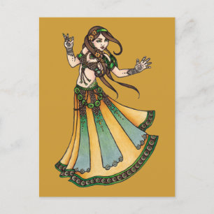 Tribal Belly Dancer Helg Vykort