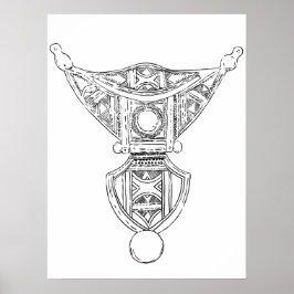 Tribal Berber jewelry art poster