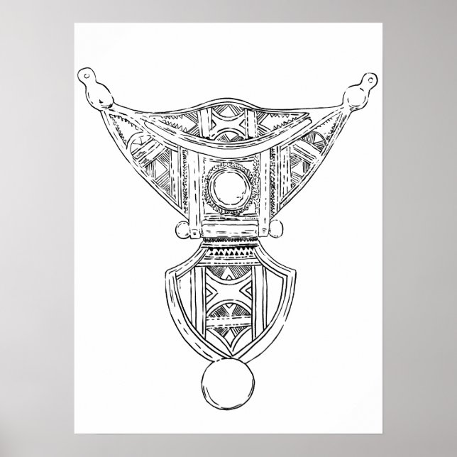 Tribal Berber jewelry art poster (Framsidan)