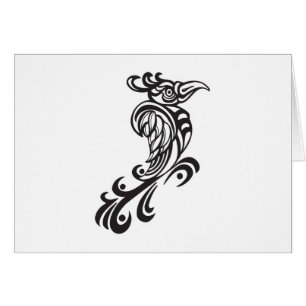 Tribal Bird Tattoo Design Hälsningskort