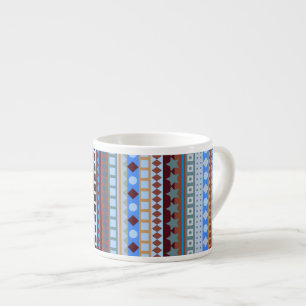 Tribal Blå Aztec Sicksack Sydvästliga Ränder Espressomugg